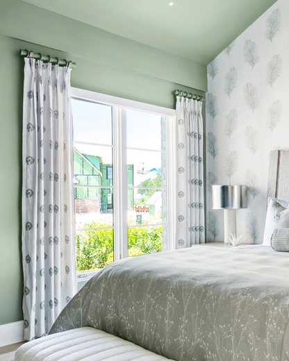 Drapery Panels - Green Floral