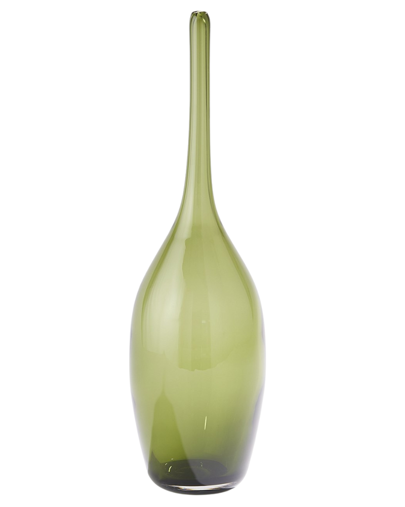 Balloon Glass Vase - Olive Green