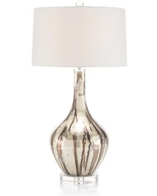 Painted Glass Lamp - Mixed Metal