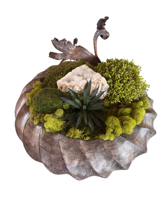 Custom Floral - Ridged Wooden Bowl