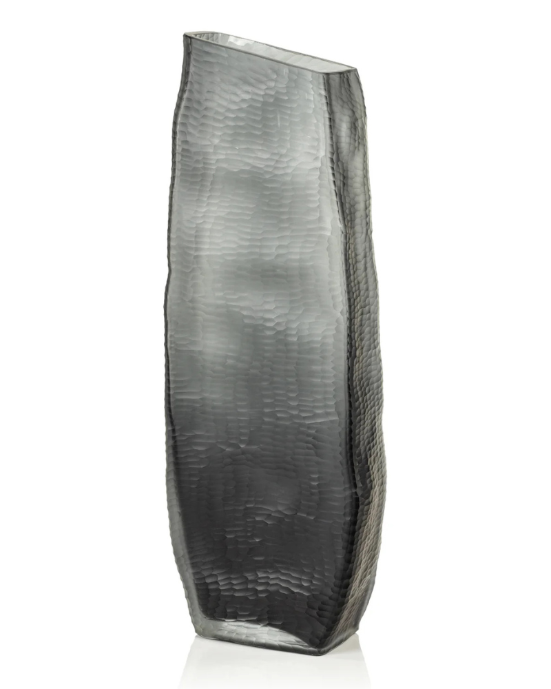 Ripple Glass Vase - Indigo Smoke