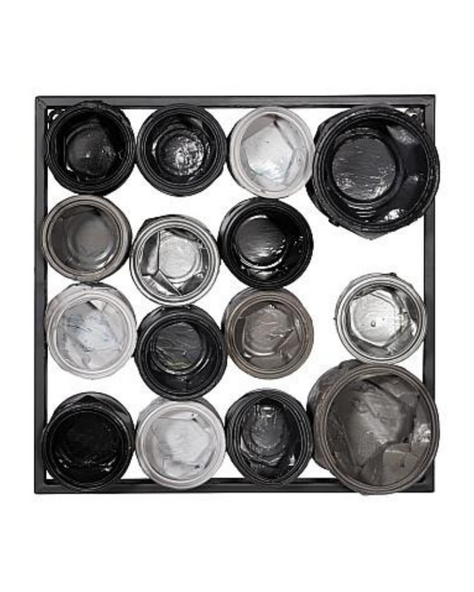 Paint Can Wall Art - Black/Silver