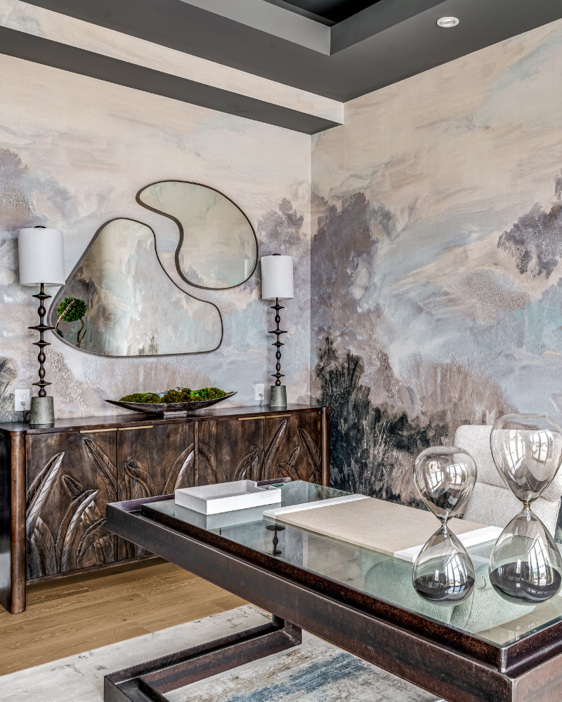 Carved Console - Rich Brown