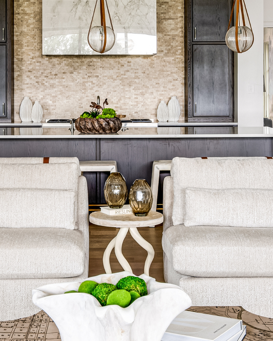 Cowhide Side Table - Cream