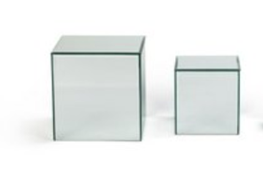 Tripar Mirror glass box/riser Set 2  4" & 6"