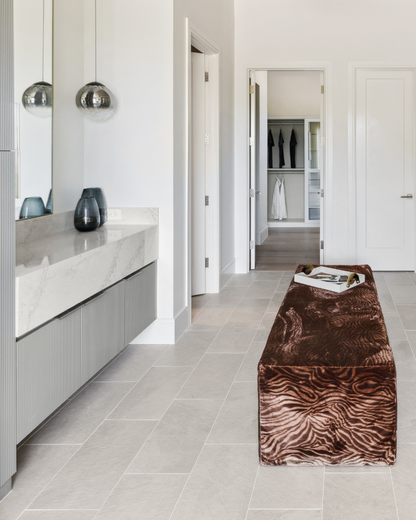 Grid Glass Vase - Silver Smoke