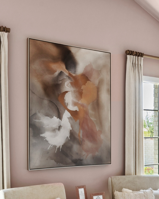 Adobe Haze Painting - Blush & Silver