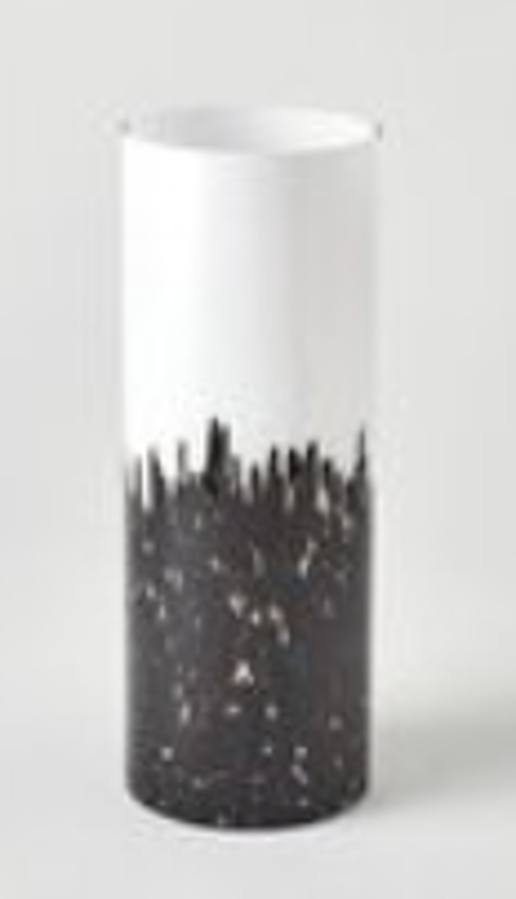 White Top Black Bottom Vase Small