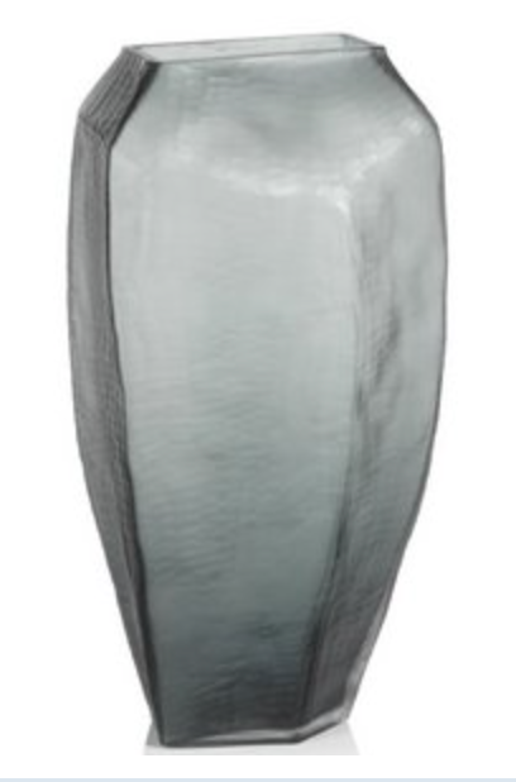 ZODAX Banford Cut Glass Vase - Gray - Tall