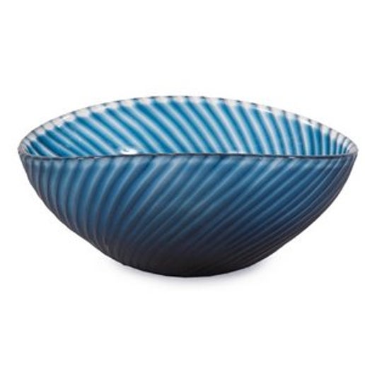 Oceanic Wave Glass Bowl - Blue