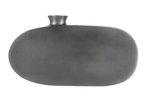 Oblong Off Centered Vase - Black